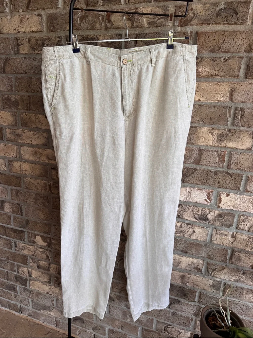 Tommy Bahama Relax Men’s 40x32 100% Linen Pants Beige Resort Casual